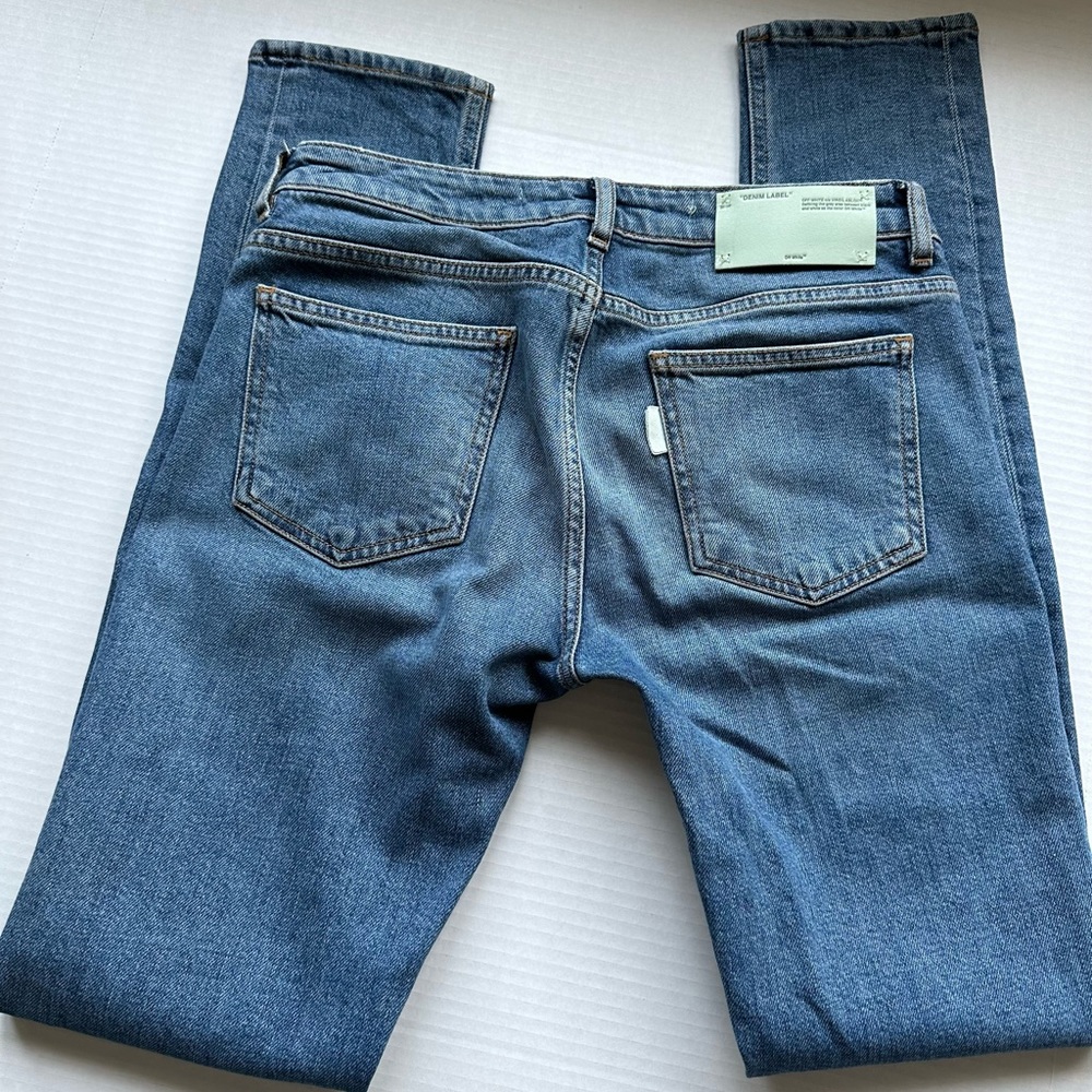 OFF WHITE C/O VIRGIL ABLOH ROSE PRINT SKINNY JEANS Size 26 EUC - Picture 4 of 10